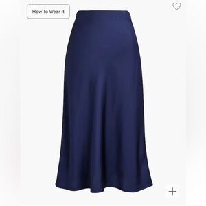 J Crew factory antique navy slip midi skirt size xs